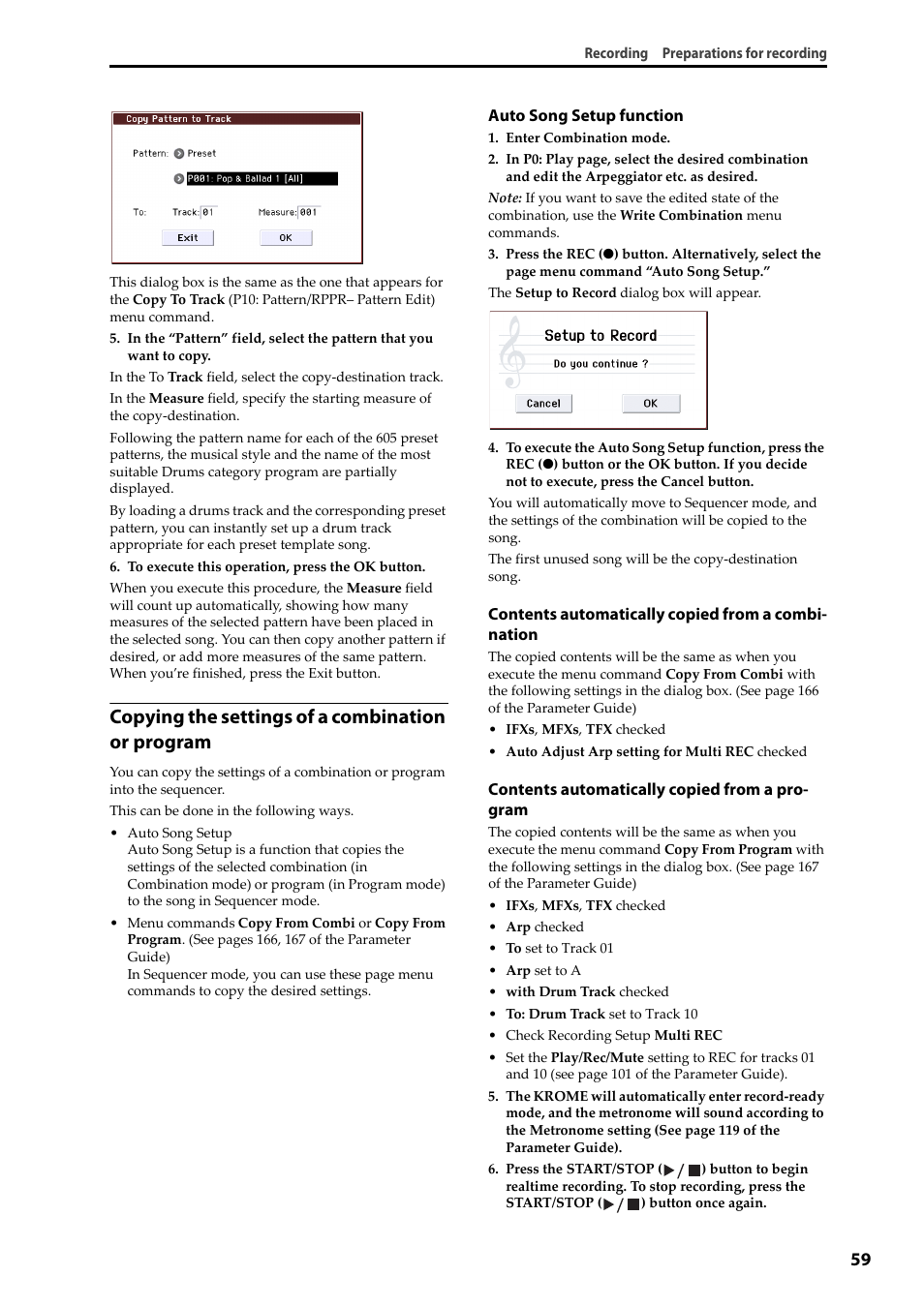 Copying the settings of a combination or program | KORG Krome music workstasion 61key User Manual | Page 63 / 142