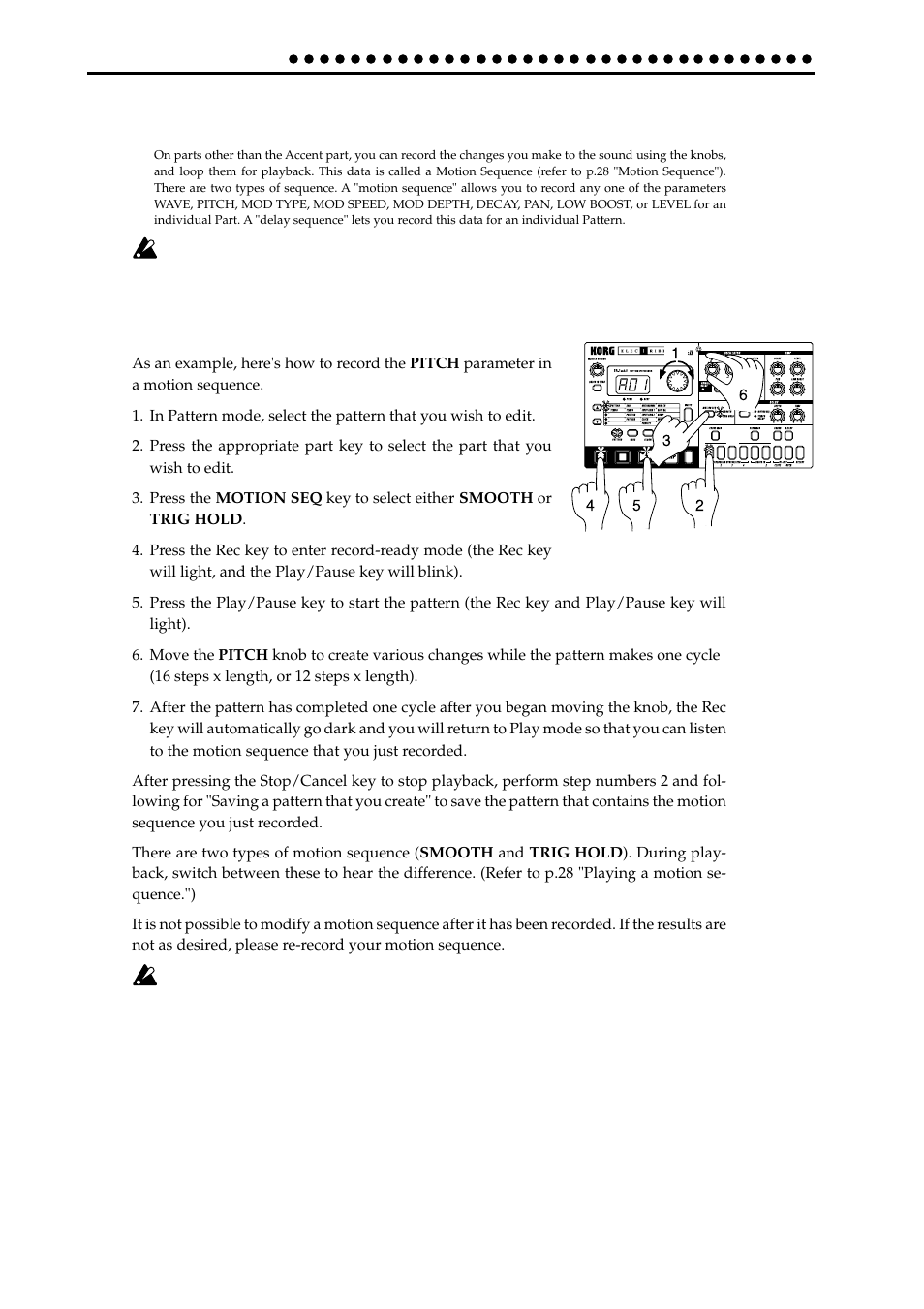 Using a motion sequence | KORG ER-1mkII User Manual | Page 18 / 52