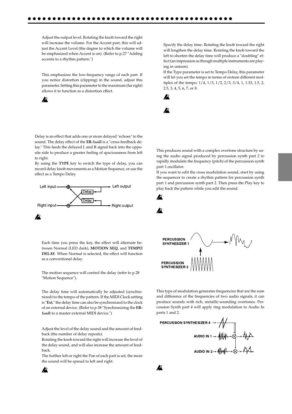 Delay, Modulation, Delay modulation | KORG ER-1mkII User Manual | Page 25 / 52
