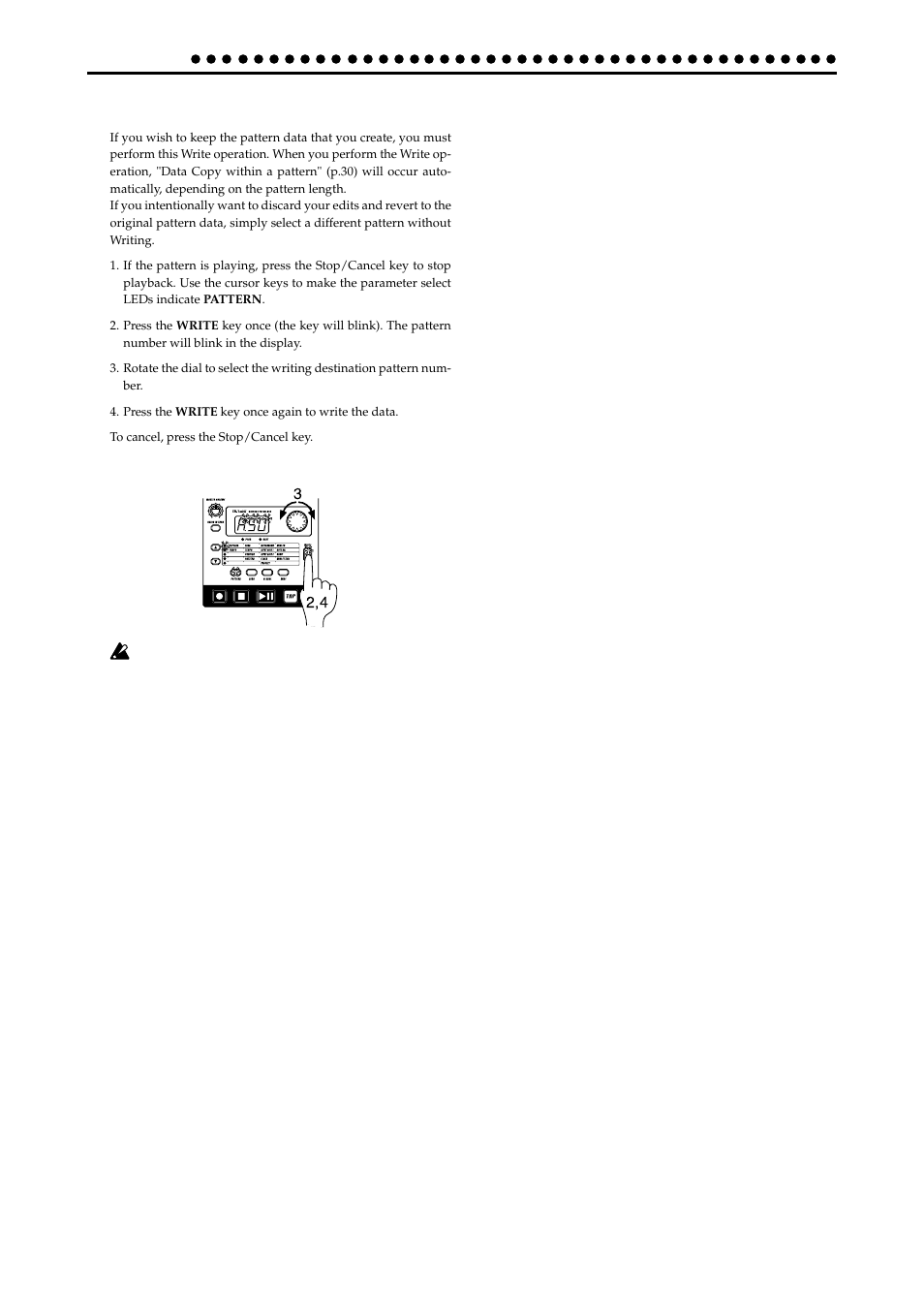Saving a pattern (write) | KORG ER-1mkII User Manual | Page 32 / 52