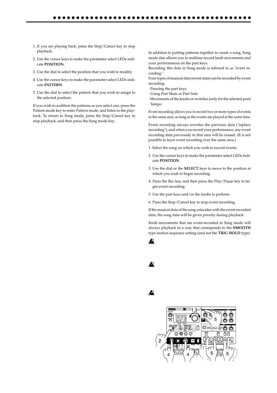 Changing the pattern for a specific position | KORG ER-1mkII User Manual | Page 36 / 52