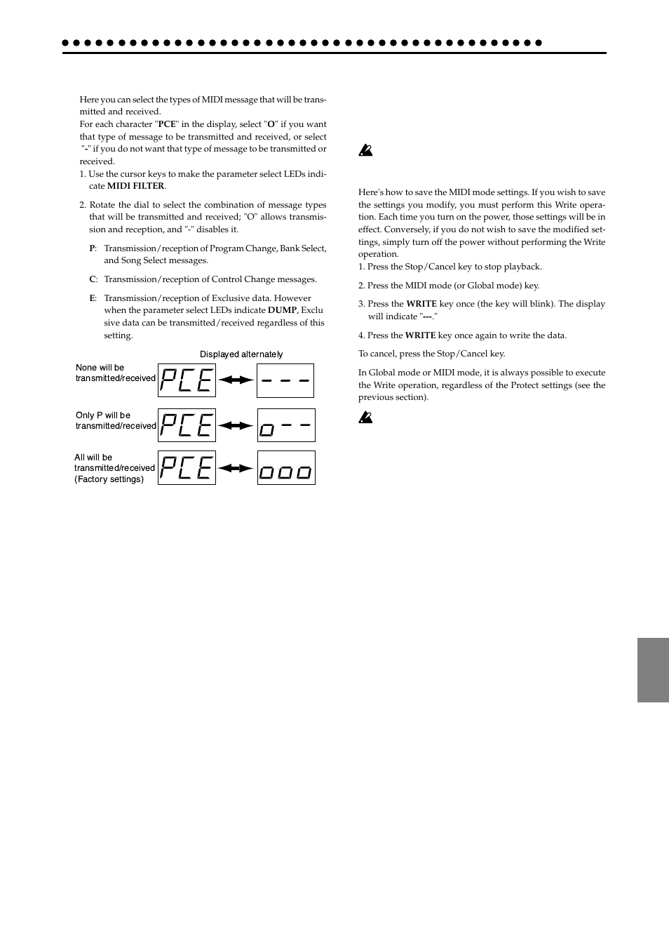 Midi filter settings | KORG ER-1mkII User Manual | Page 41 / 52