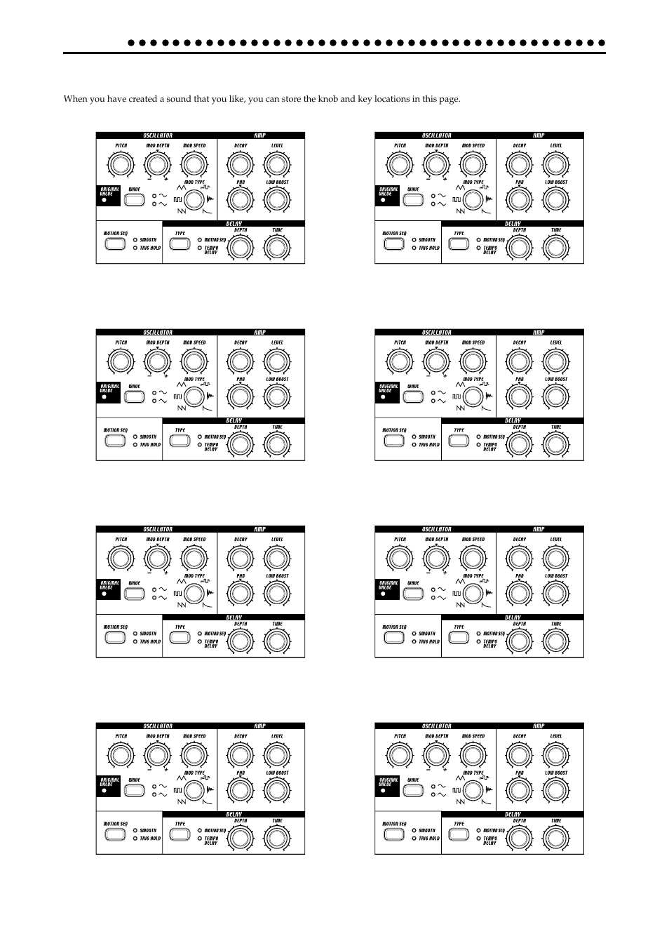 Blank chart | KORG ER-1mkII User Manual | Page 46 / 52