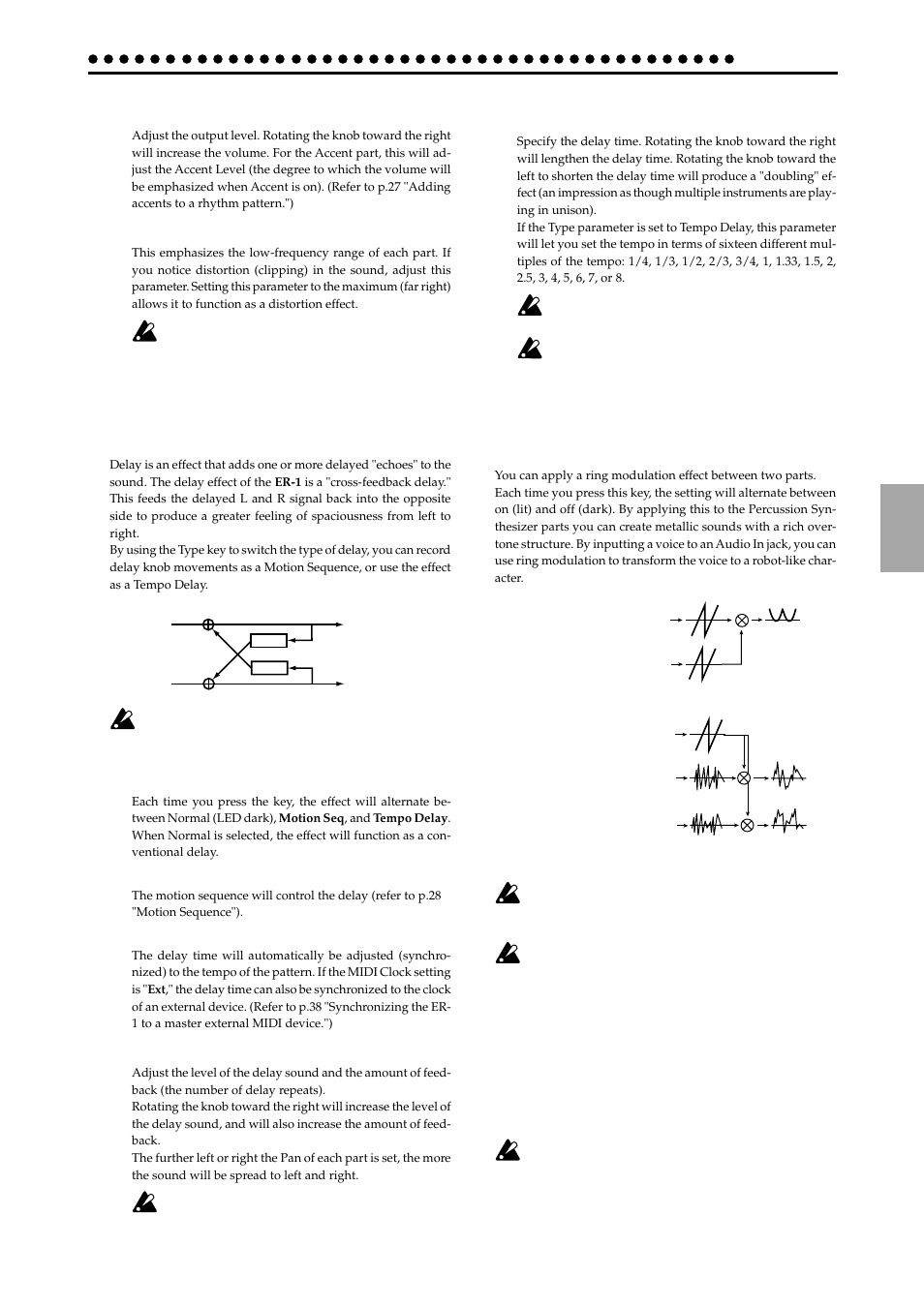 Delay, Modulation, Delay modulation | KORG ELECTRIBER ER-1 User Manual | Page 25 / 52