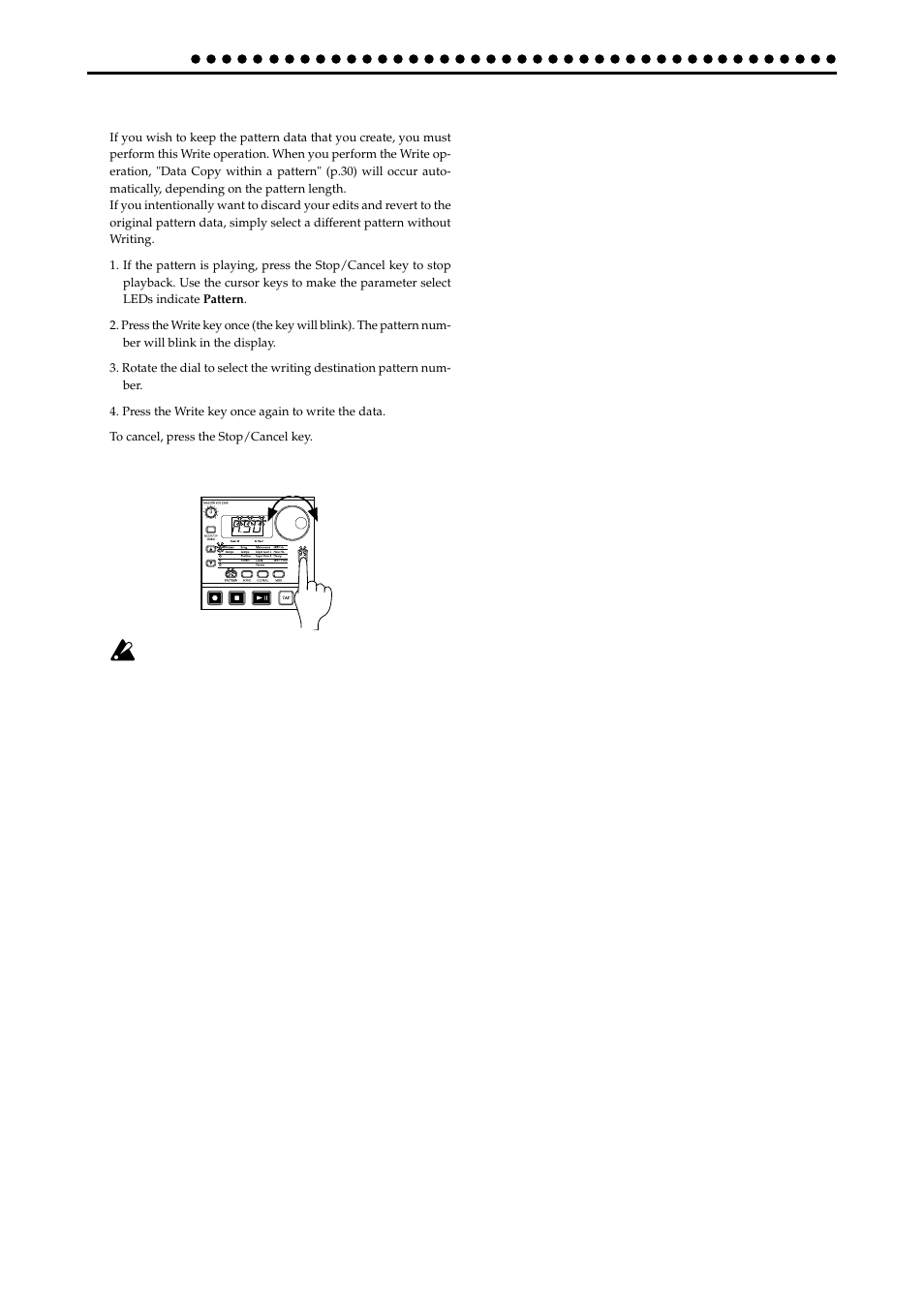 Saving a pattern (write) | KORG ELECTRIBER ER-1 User Manual | Page 32 / 52