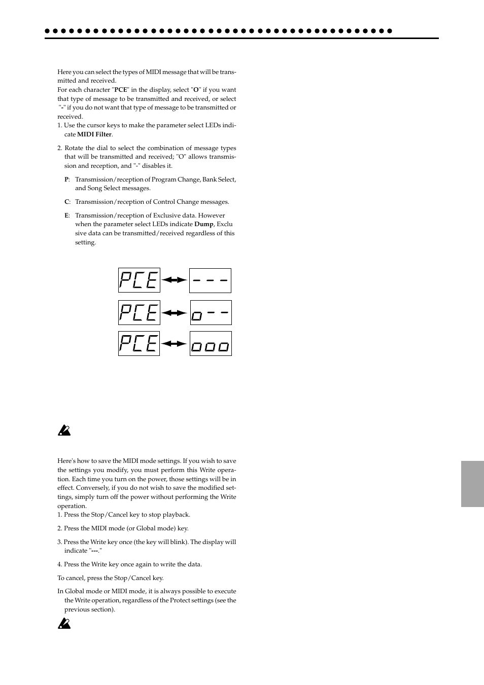 Midi filter settings | KORG ELECTRIBER ER-1 User Manual | Page 41 / 52