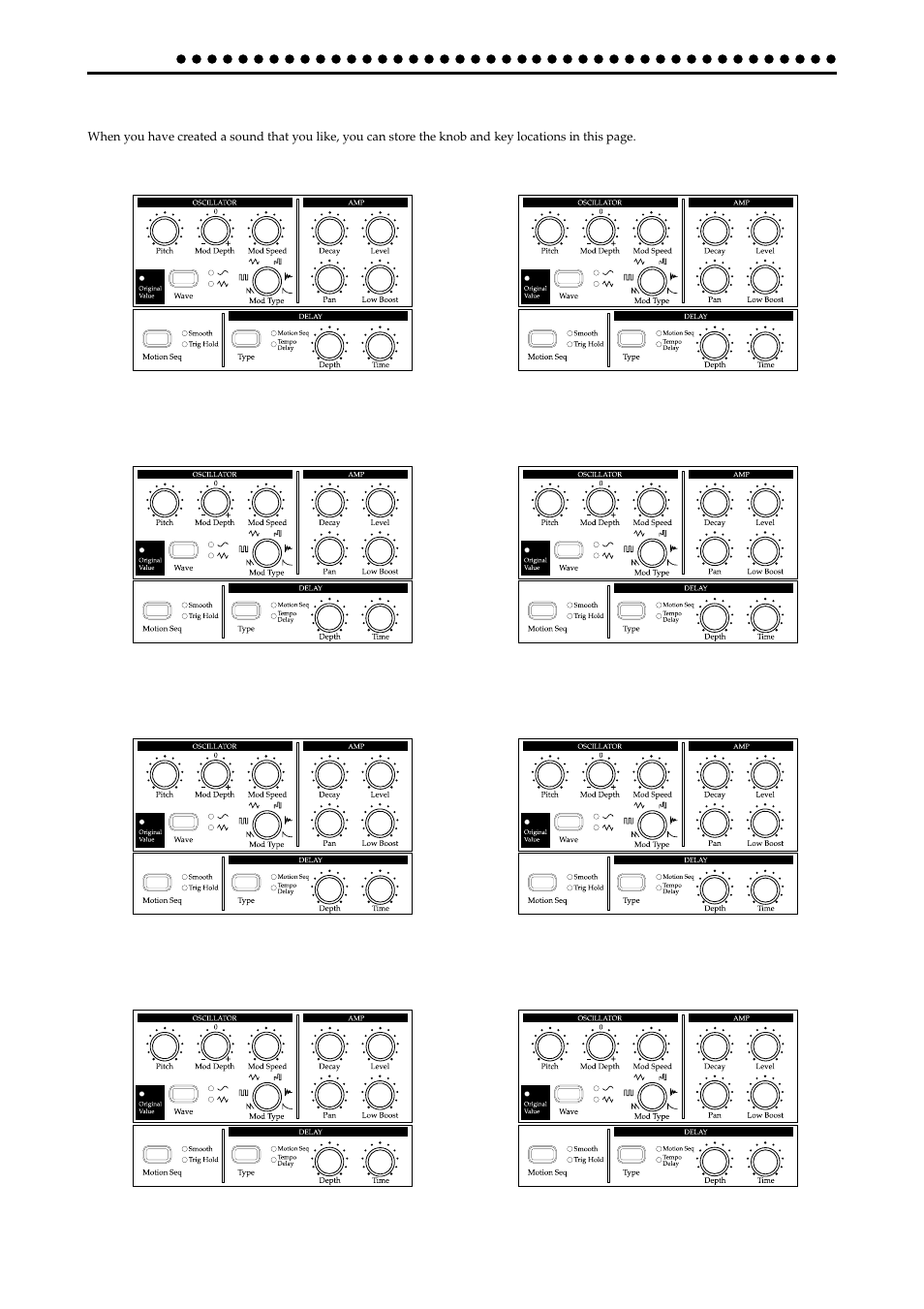 Blank chart | KORG ELECTRIBER ER-1 User Manual | Page 46 / 52