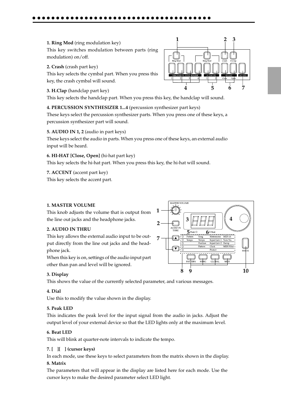 Part select section, Common section, Part select section common section | KORG ELECTRIBER ER-1 User Manual | Page 9 / 52