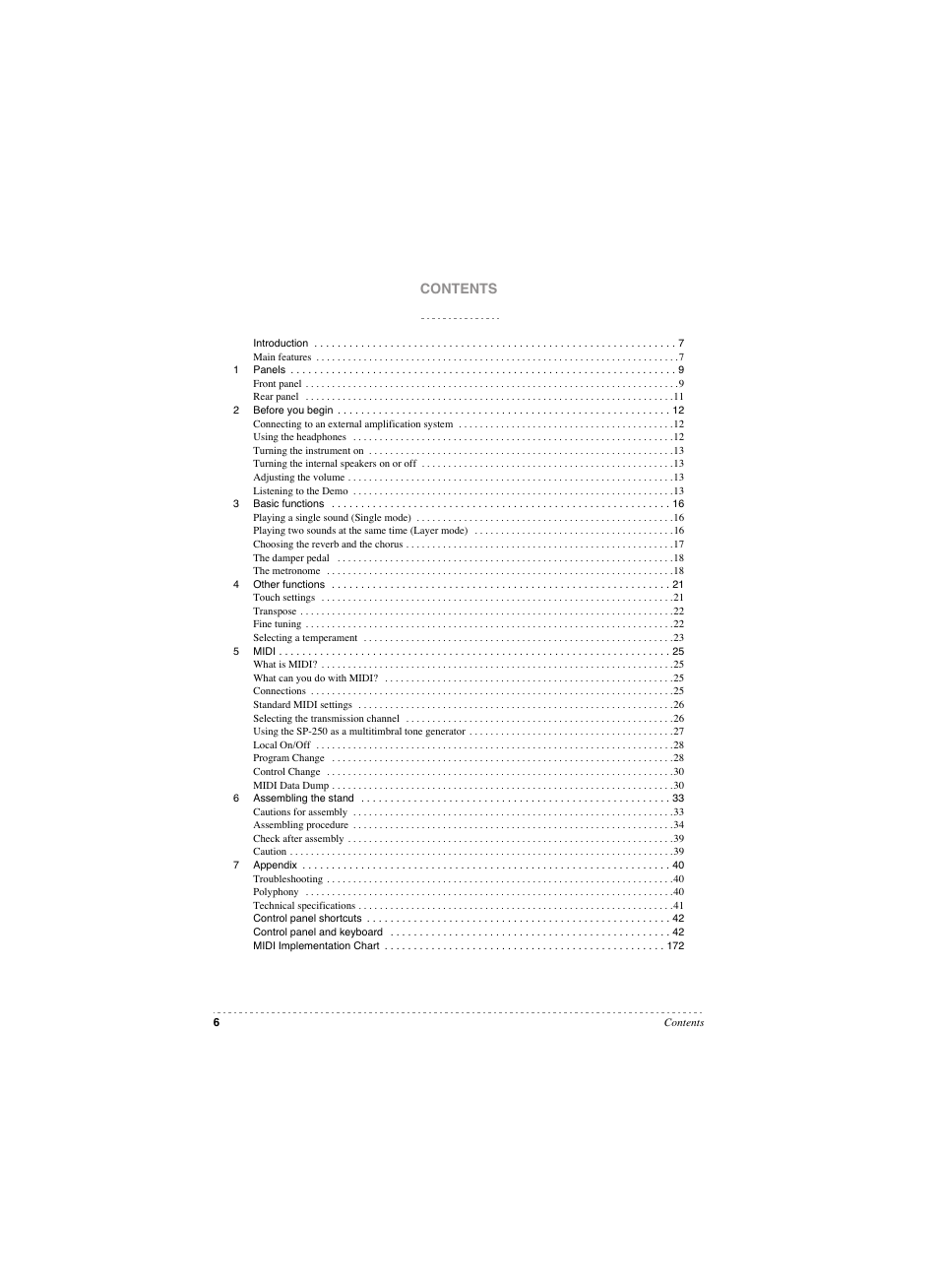 KORG SP 250 User Manual | Page 4 / 51