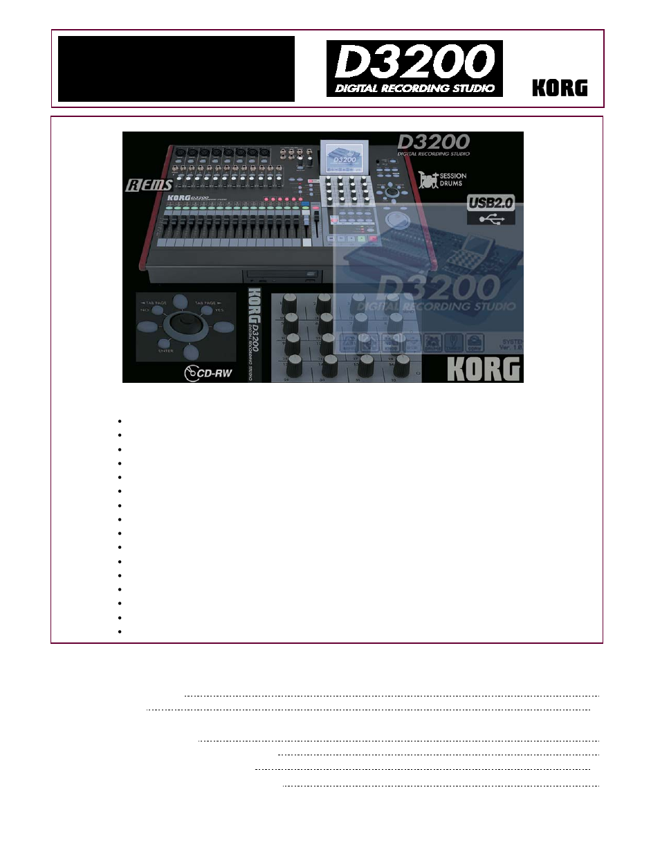 KORG EASYSTART D3200 User Manual | 9 pages