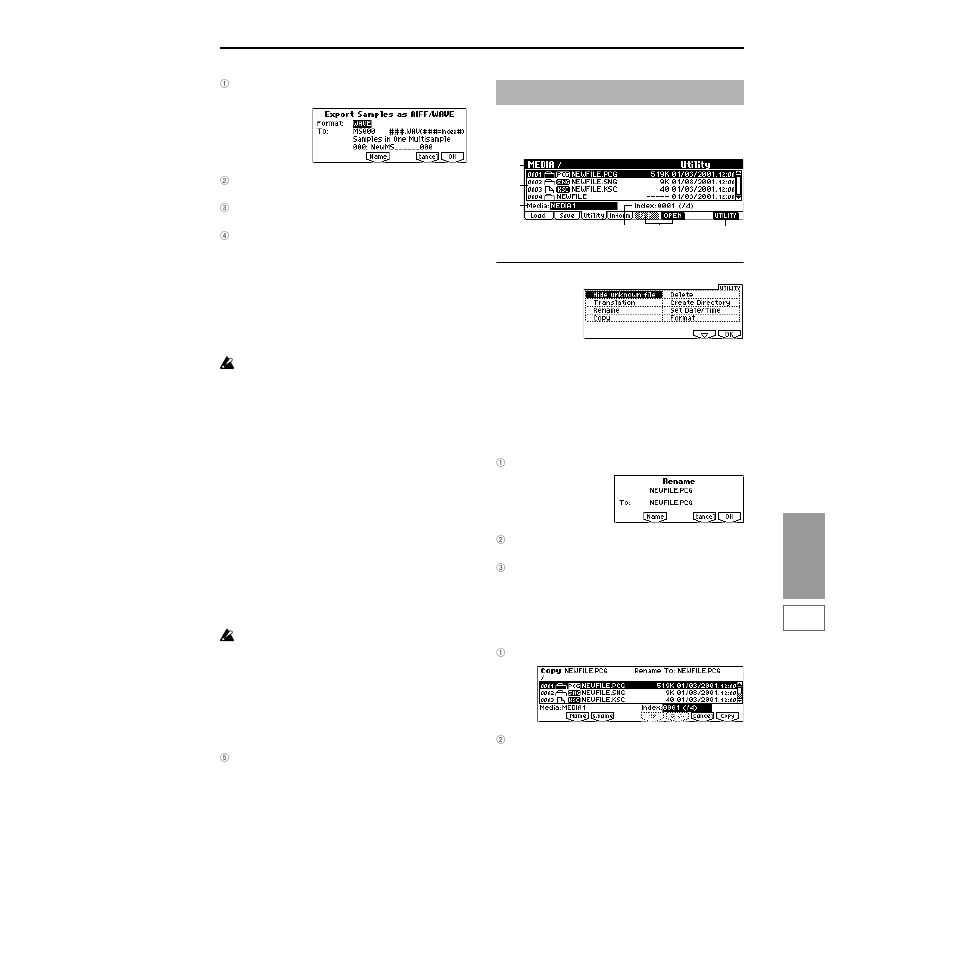 1–3: utility, P.151) | KORG TRITON Le Electric Keyboard User Manual | Page 158 / 269