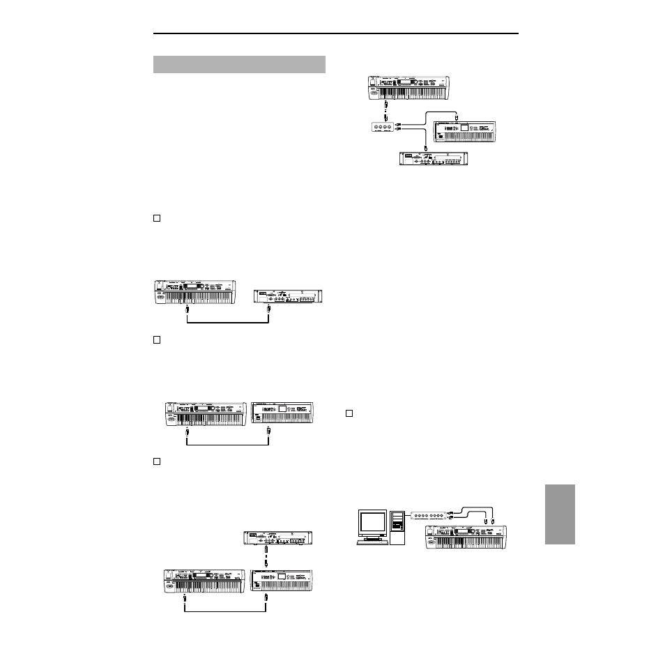 Midi applications, N about midi, About midi | Connecting midi devices/computers, 231 appendices | KORG TRITON Le Electric Keyboard User Manual | Page 238 / 269