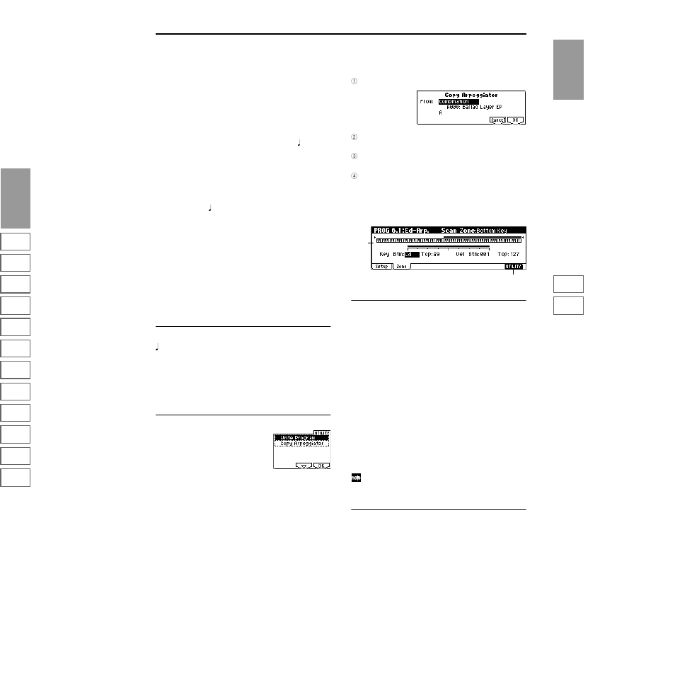 1–2: zone (scan zone), 1–2: zone | KORG TRITON Le Electric Keyboard User Manual | Page 32 / 269