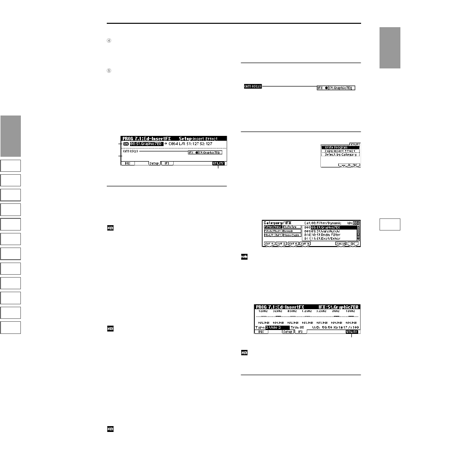 1–2: setup, 1–3: ifx (insert effect) | KORG TRITON Le Electric Keyboard User Manual | Page 34 / 269