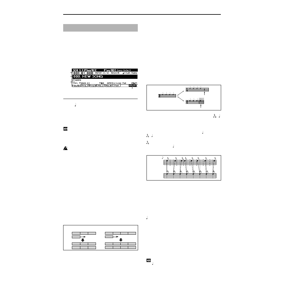 Seq 1.1: play/rec, 1–1: play.rec (play/rec), P.50) | 1–1: play.rec | KORG TRITON Le Electric Keyboard User Manual | Page 57 / 269