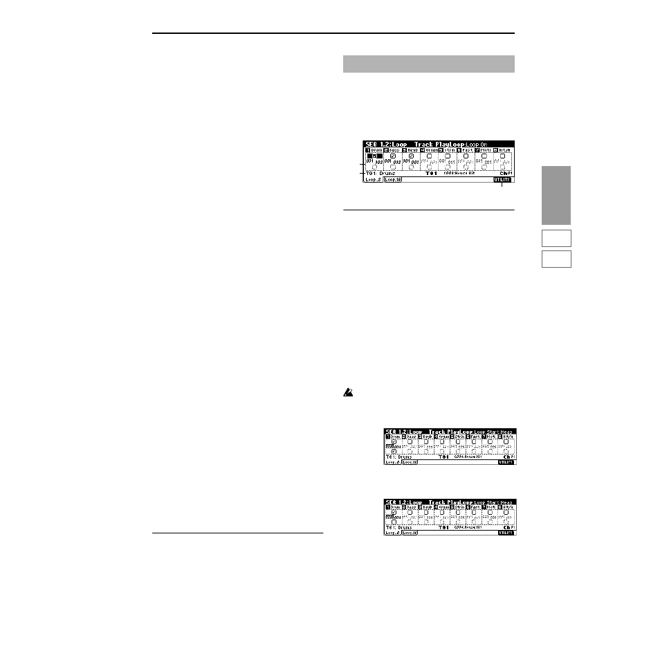 Seq 1.2: loop, 2–1: loop (track play loop t01 ), 2–2: loop (track play loop t09 ) | P.57), 2–1: loop, 2–2: loop | KORG TRITON Le Electric Keyboard User Manual | Page 64 / 269