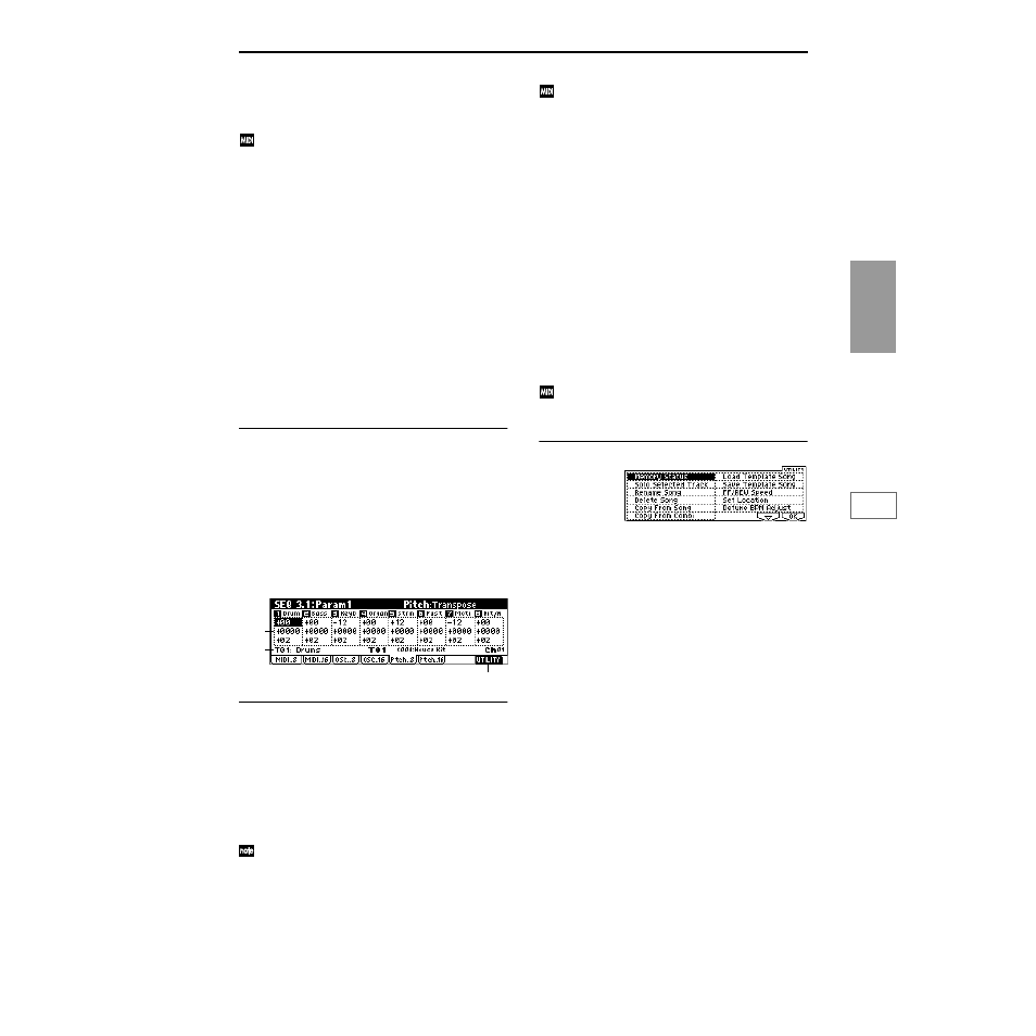 1–5: ptch (pitch t01 ), 1–6: ptch (pitch t09 ), 1–5: ptch | 1–6: ptch | KORG TRITON Le Electric Keyboard User Manual | Page 70 / 269