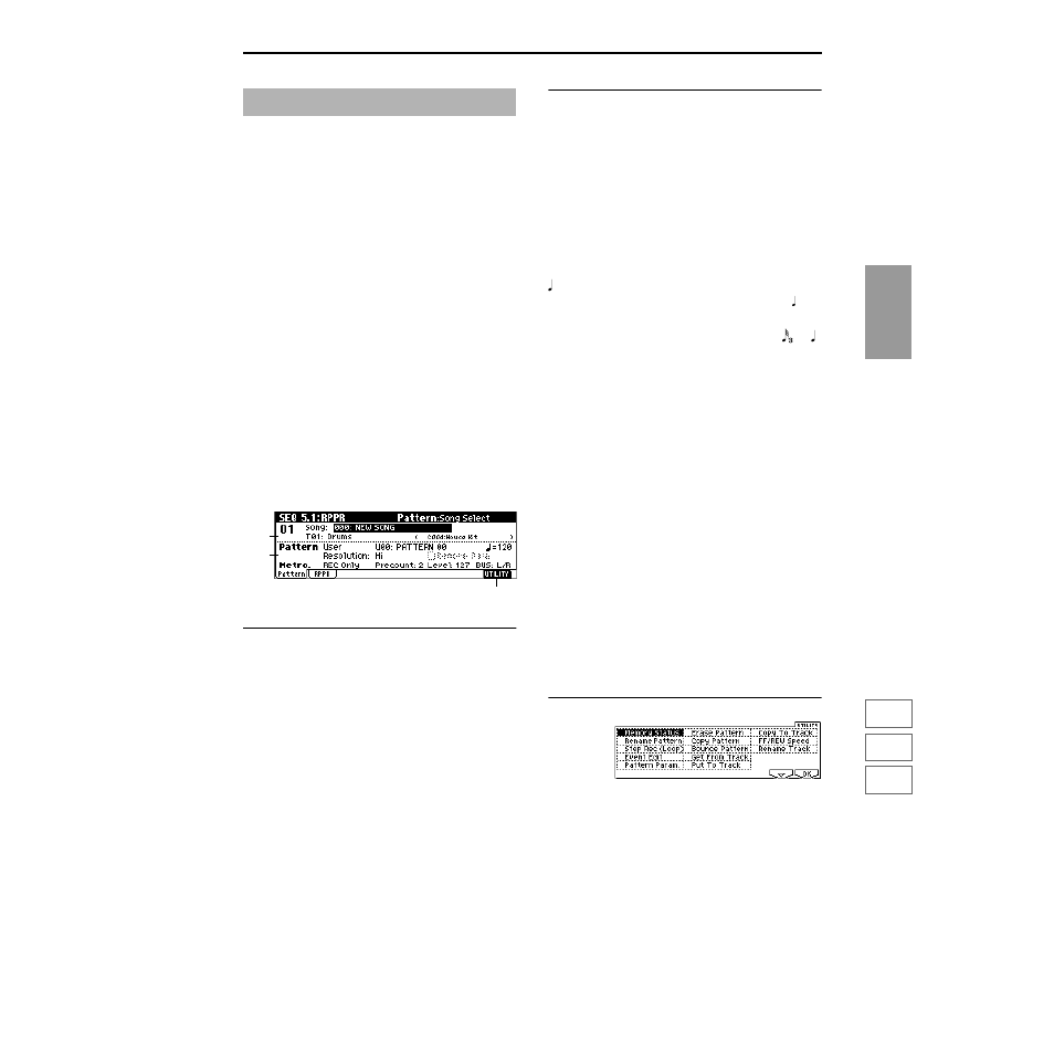 Seq 5.1: rppr, 1–1: pattern, P.69) | KORG TRITON Le Electric Keyboard User Manual | Page 76 / 269