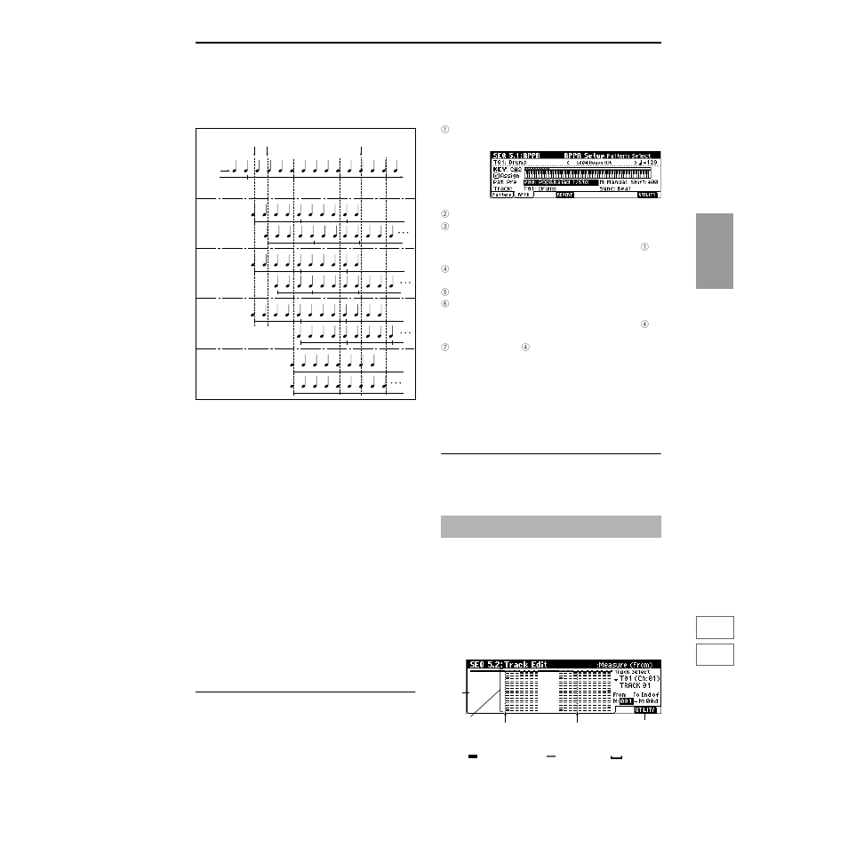 Seq 5.2: track edit, 2–1: track edit, P.73) | KORG TRITON Le Electric Keyboard User Manual | Page 80 / 269