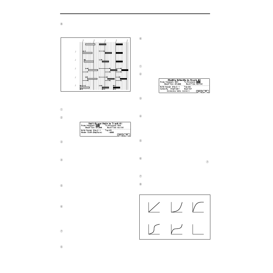 Modify velocity | KORG TRITON Le Electric Keyboard User Manual | Page 87 / 269