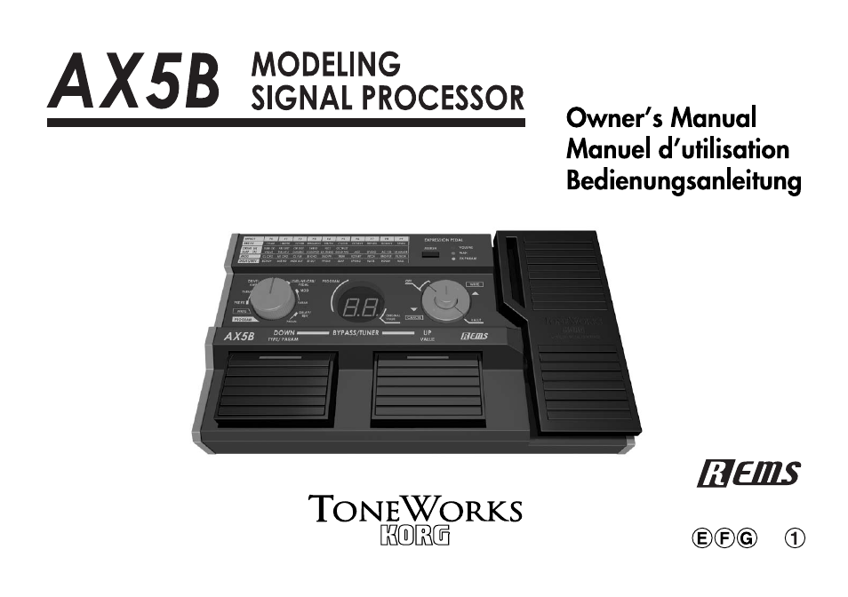 KORG TONEWORKS AX5B User Manual | 43 pages