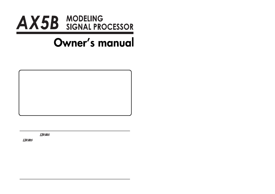KORG TONEWORKS AX5B User Manual | Page 3 / 43