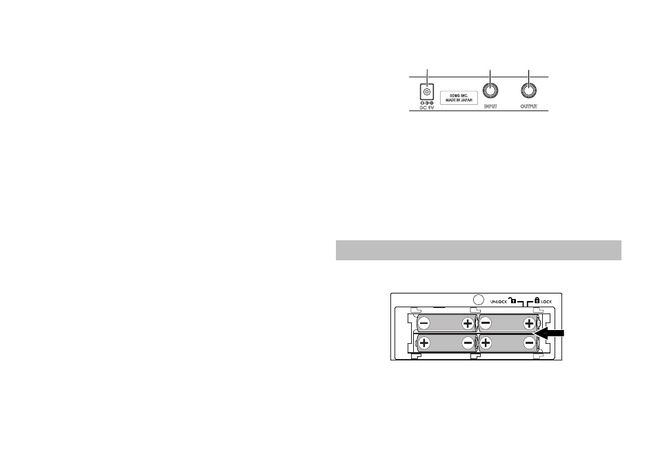 Rear panel, Setup, Installing batteries | KORG TONEWORKS AX5B User Manual | Page 6 / 43