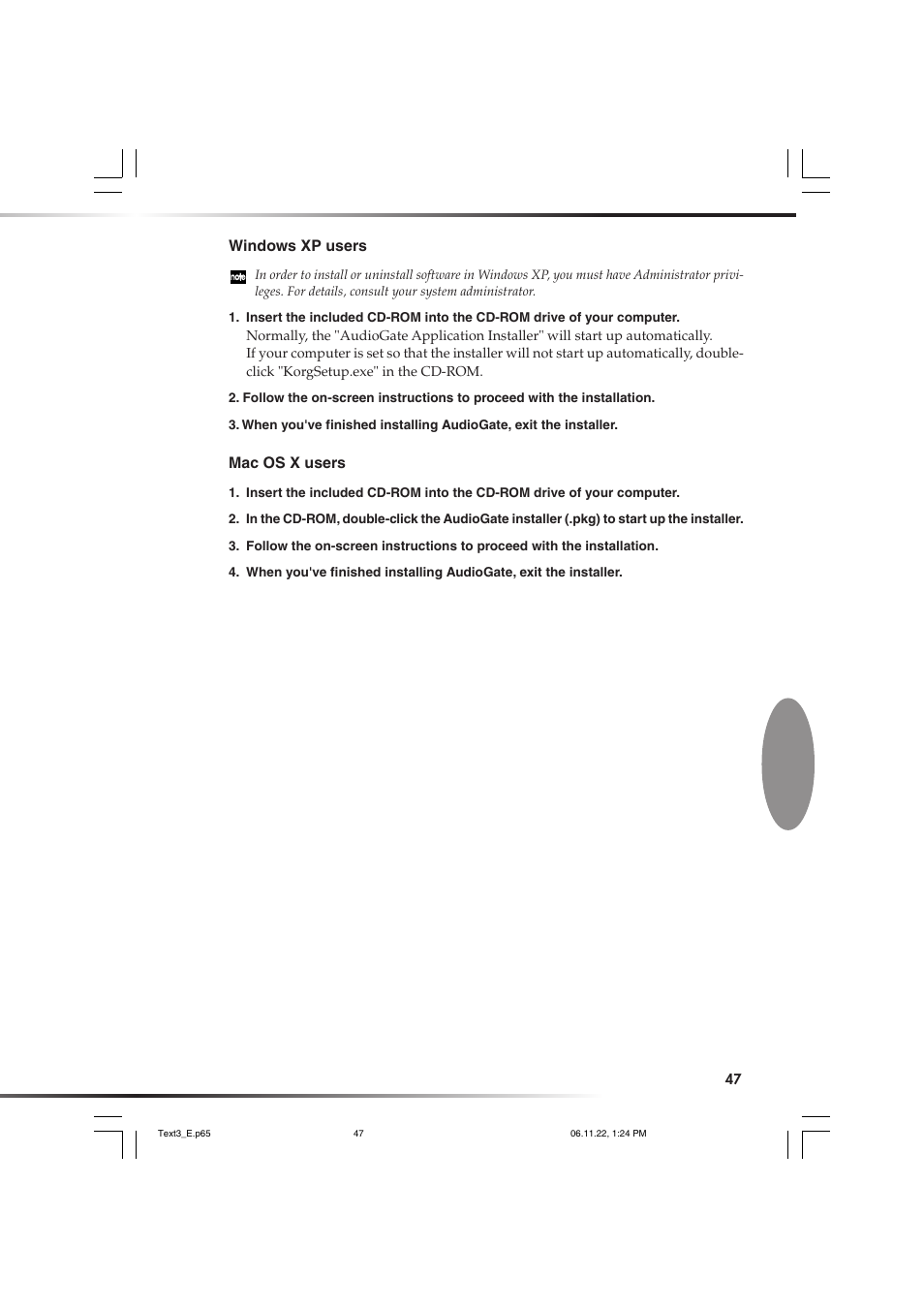 KORG DSD MR-1000 User Manual | Page 47 / 56