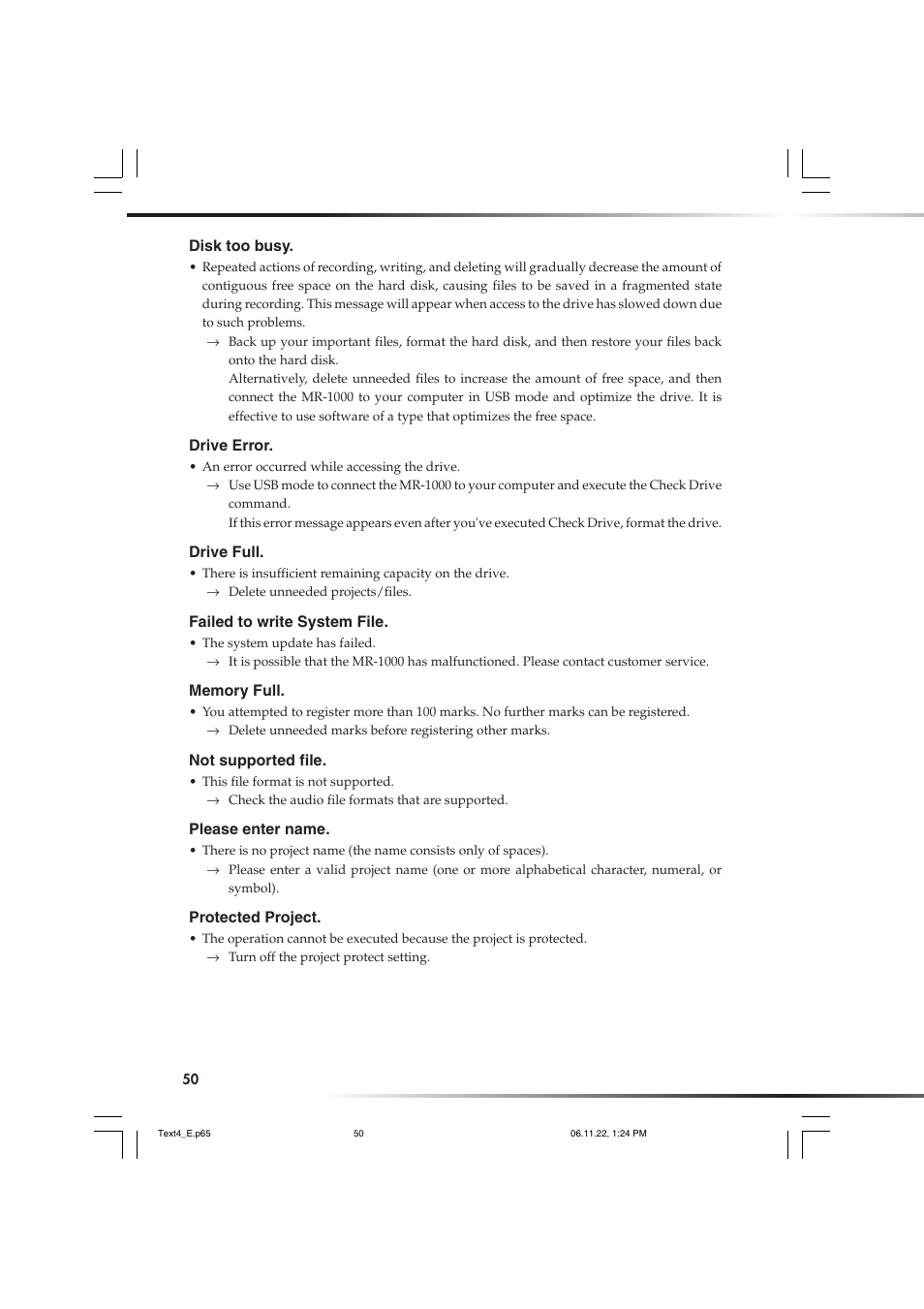 KORG DSD MR-1000 User Manual | Page 50 / 56