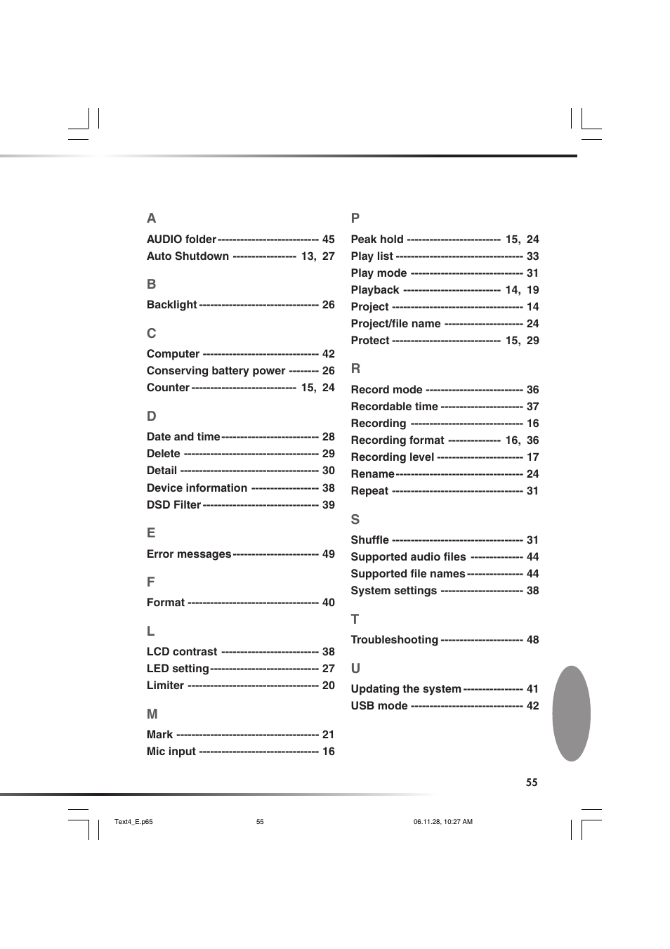 KORG DSD MR-1000 User Manual | Page 55 / 56