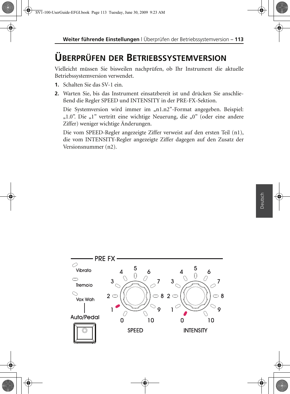 Überprüfen der betriebssystemversion, Berprüfen, Etriebssystemversion | KORG STAGE VINTAGE SV-1 User Manual | Page 127 / 178