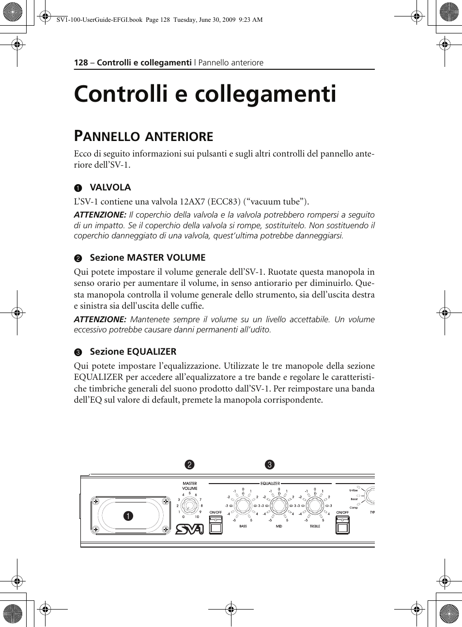 Controlli e collegamenti, Pannello anteriore, Annello | Anteriore | KORG STAGE VINTAGE SV-1 User Manual | Page 142 / 178