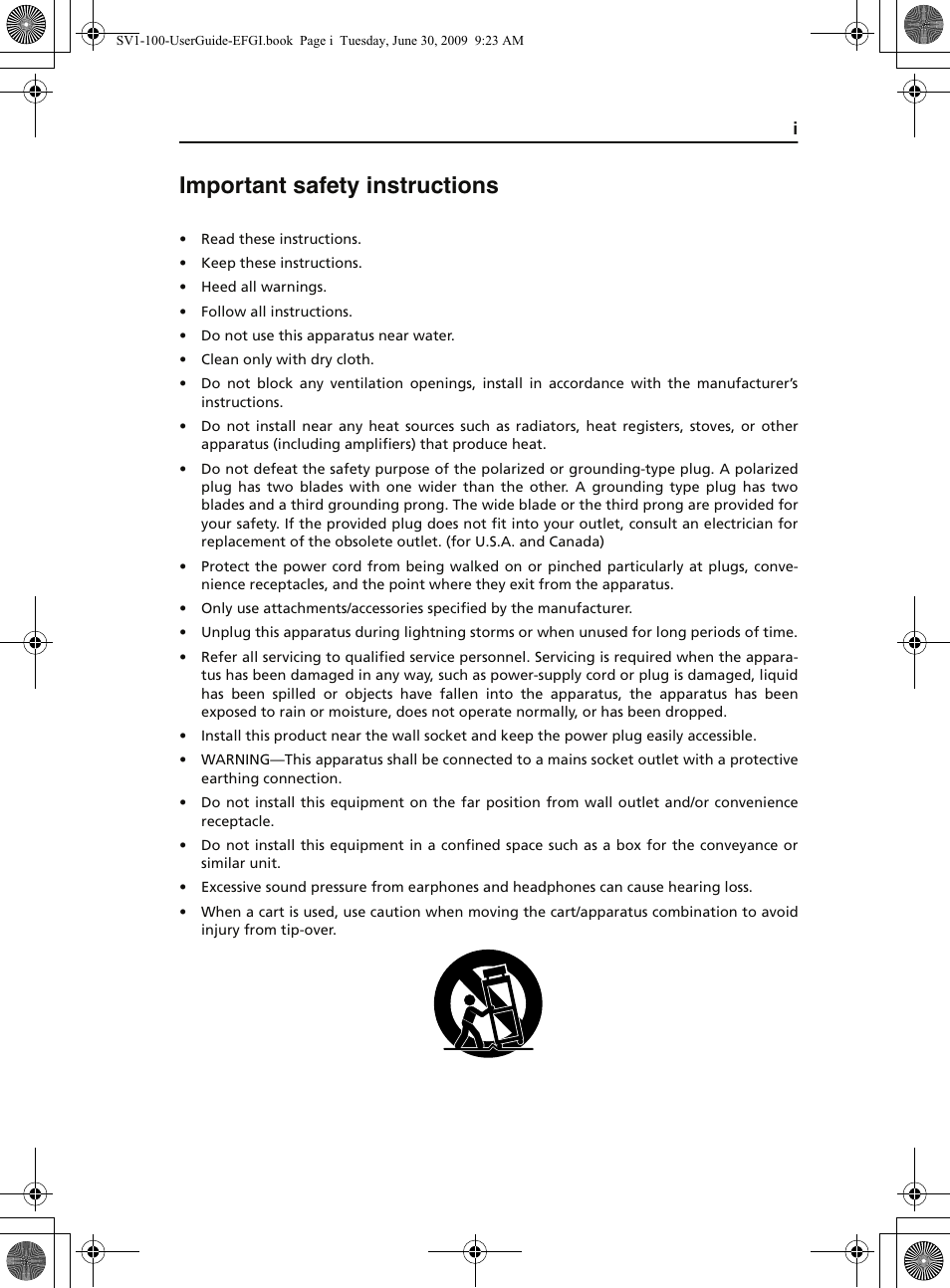 Important safety instructions | KORG STAGE VINTAGE SV-1 User Manual | Page 3 / 178