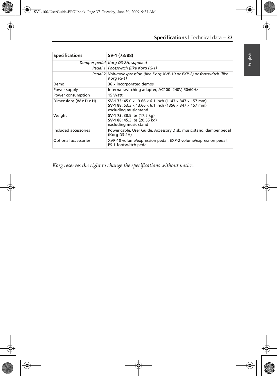 KORG STAGE VINTAGE SV-1 User Manual | Page 51 / 178