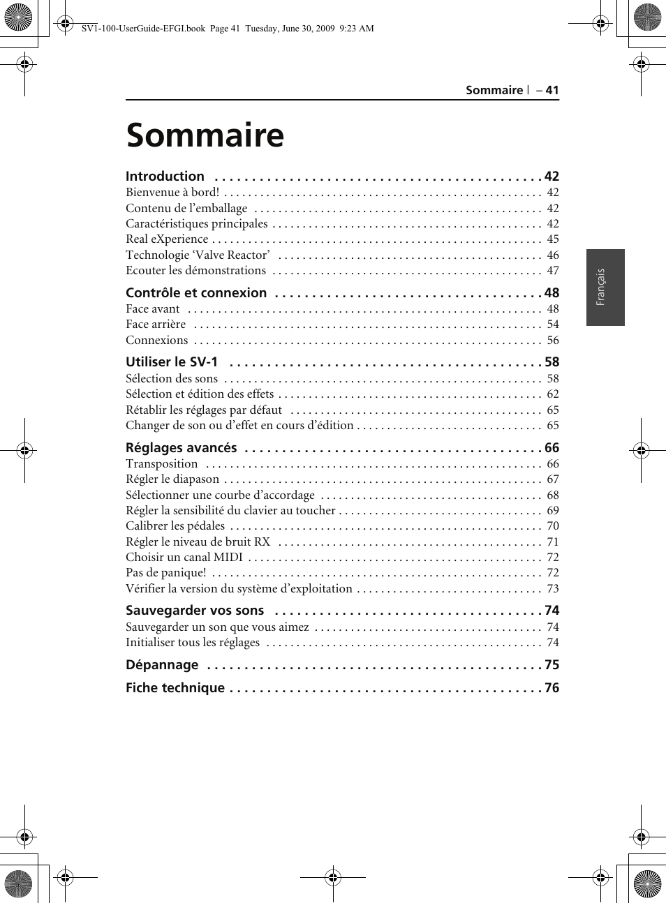 Sommaire | KORG STAGE VINTAGE SV-1 User Manual | Page 55 / 178