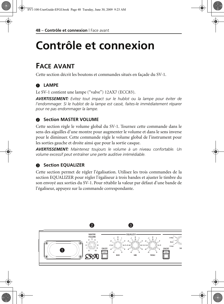 Contrôle et connexion, Face avant, Avant | KORG STAGE VINTAGE SV-1 User Manual | Page 62 / 178