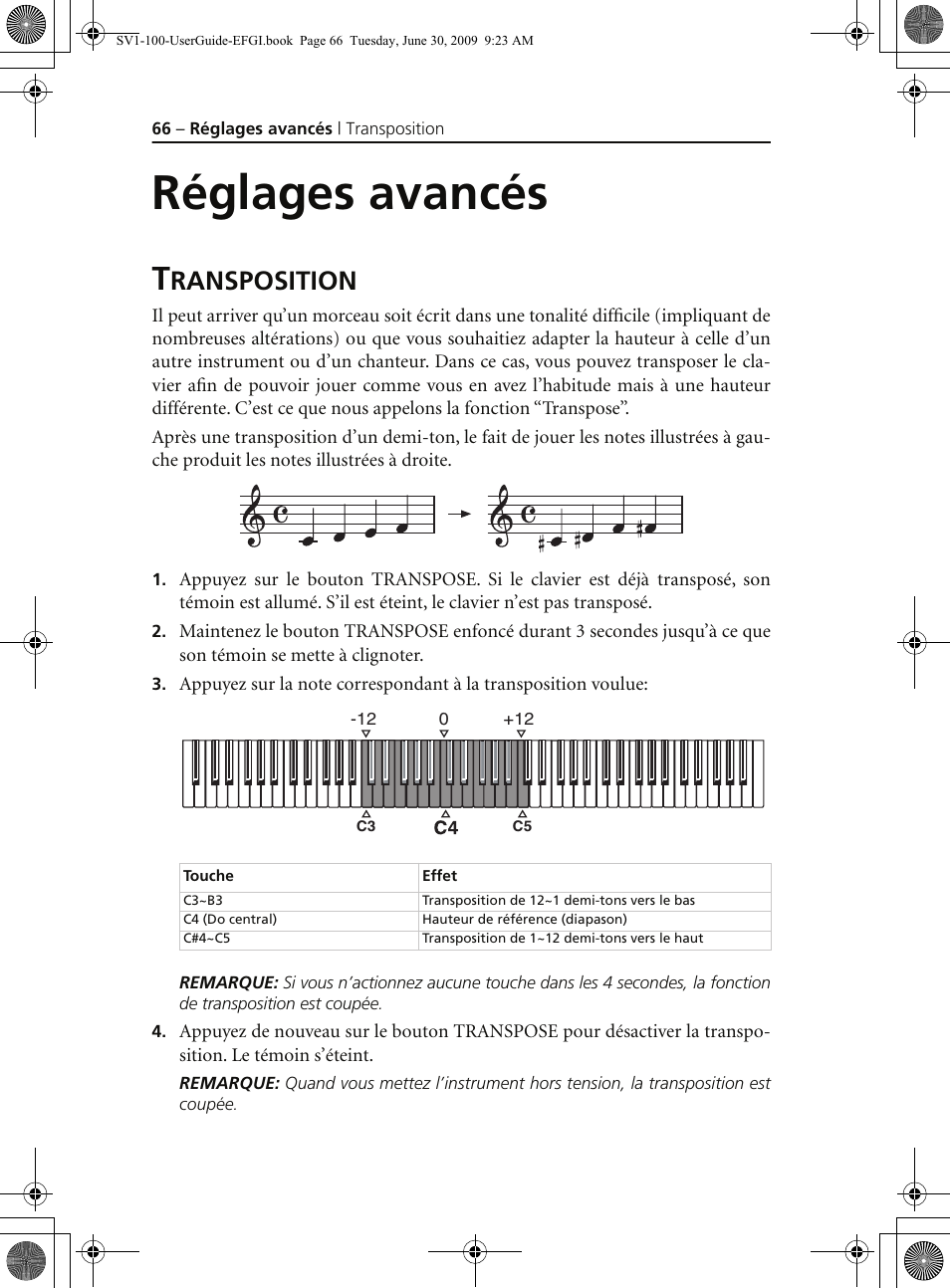 Réglages avancés, Transposition, Ransposition | KORG STAGE VINTAGE SV-1 User Manual | Page 80 / 178