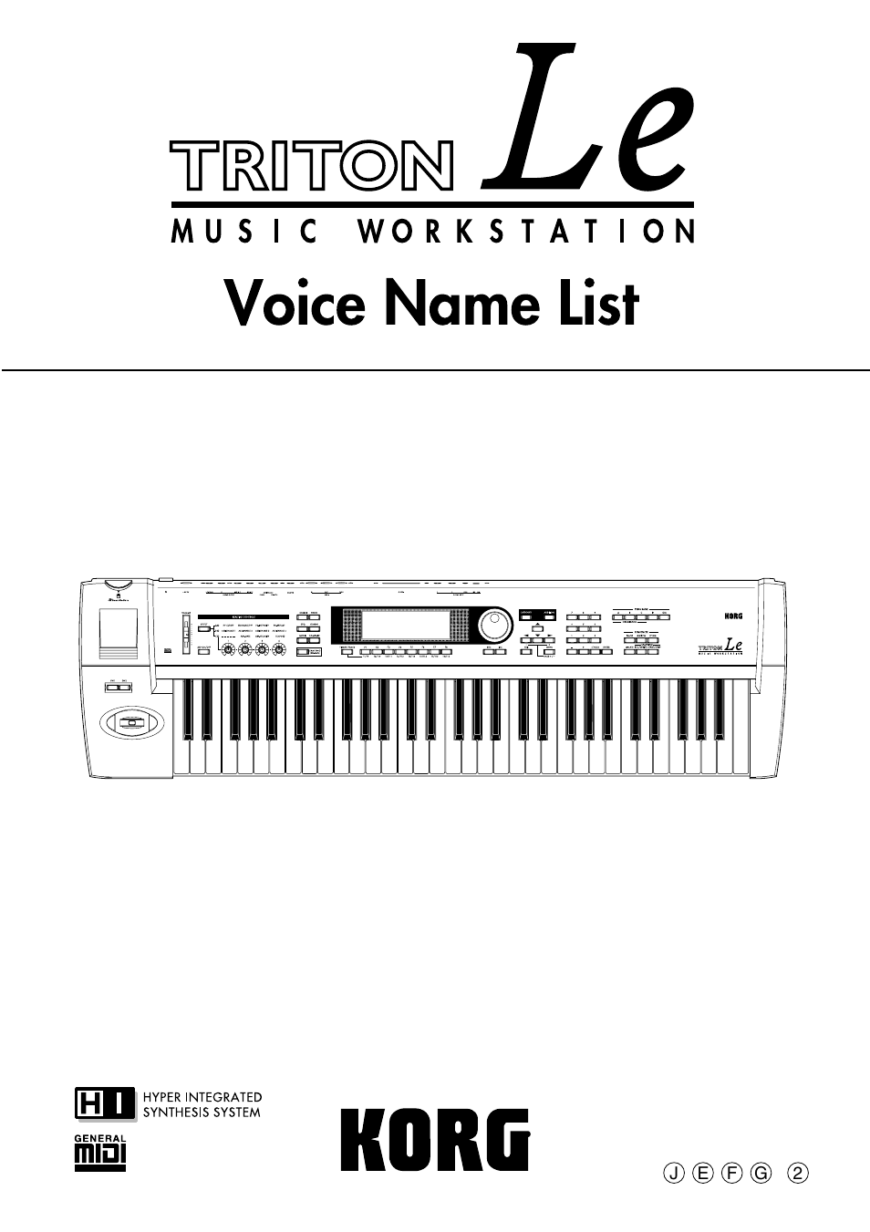 KORG TRITON LE 2GFEJ User Manual | 32 pages