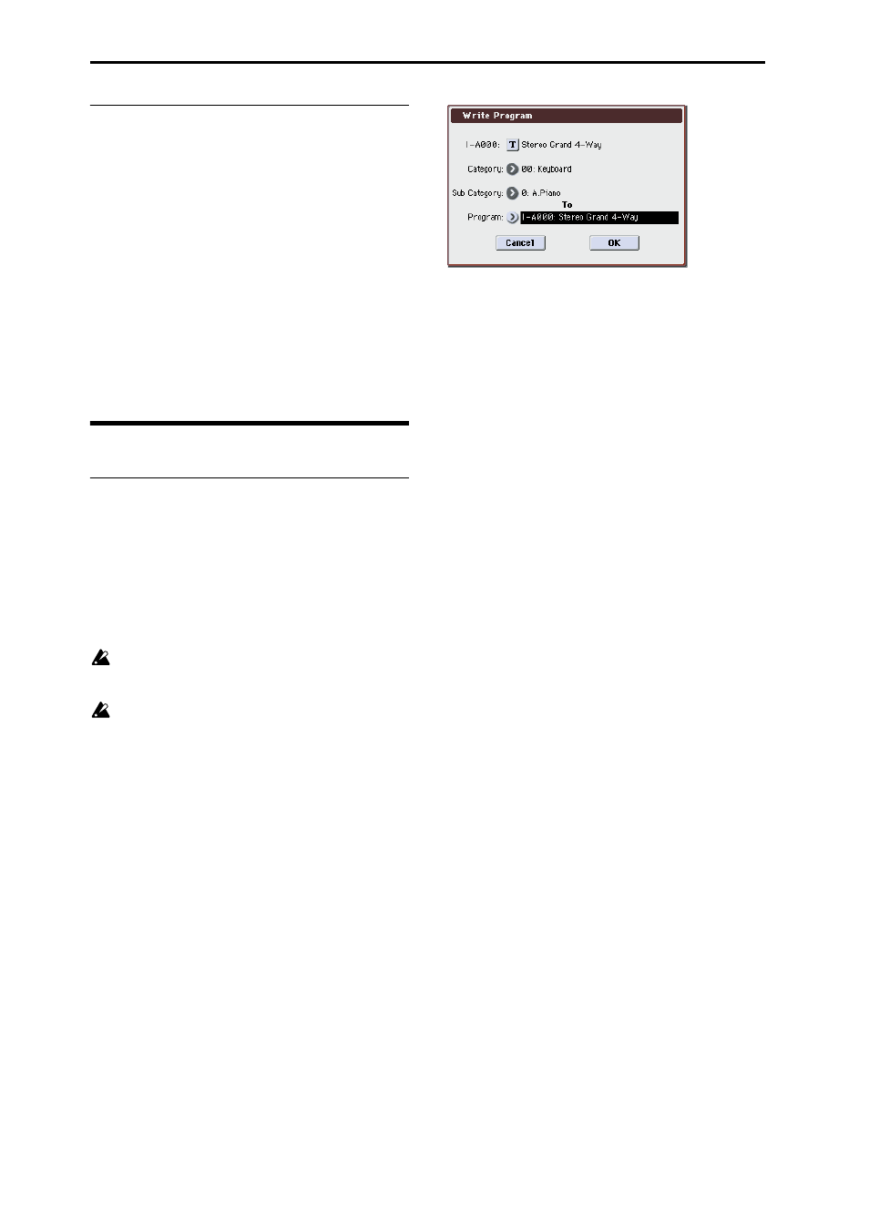 Writing to internal memory, For details on writing to internal memory, P.140 | Midi data dump, Writing a program or combination | KORG M3 User Manual | Page 148 / 237