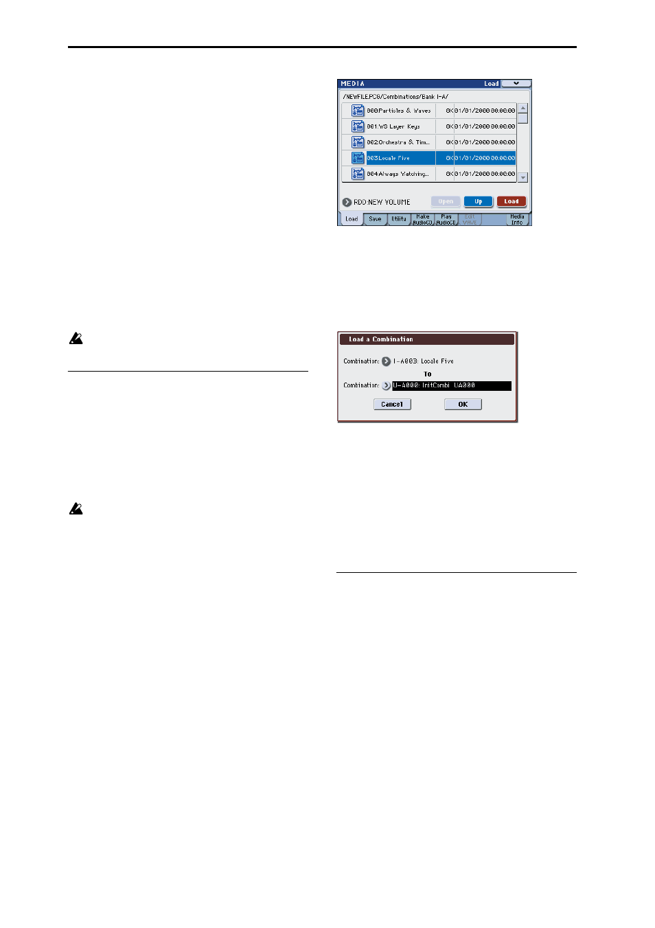 Loading individual banks from a .pcg file, Loading songs for use in sequencer mode (.sng) | KORG M3 User Manual | Page 154 / 237