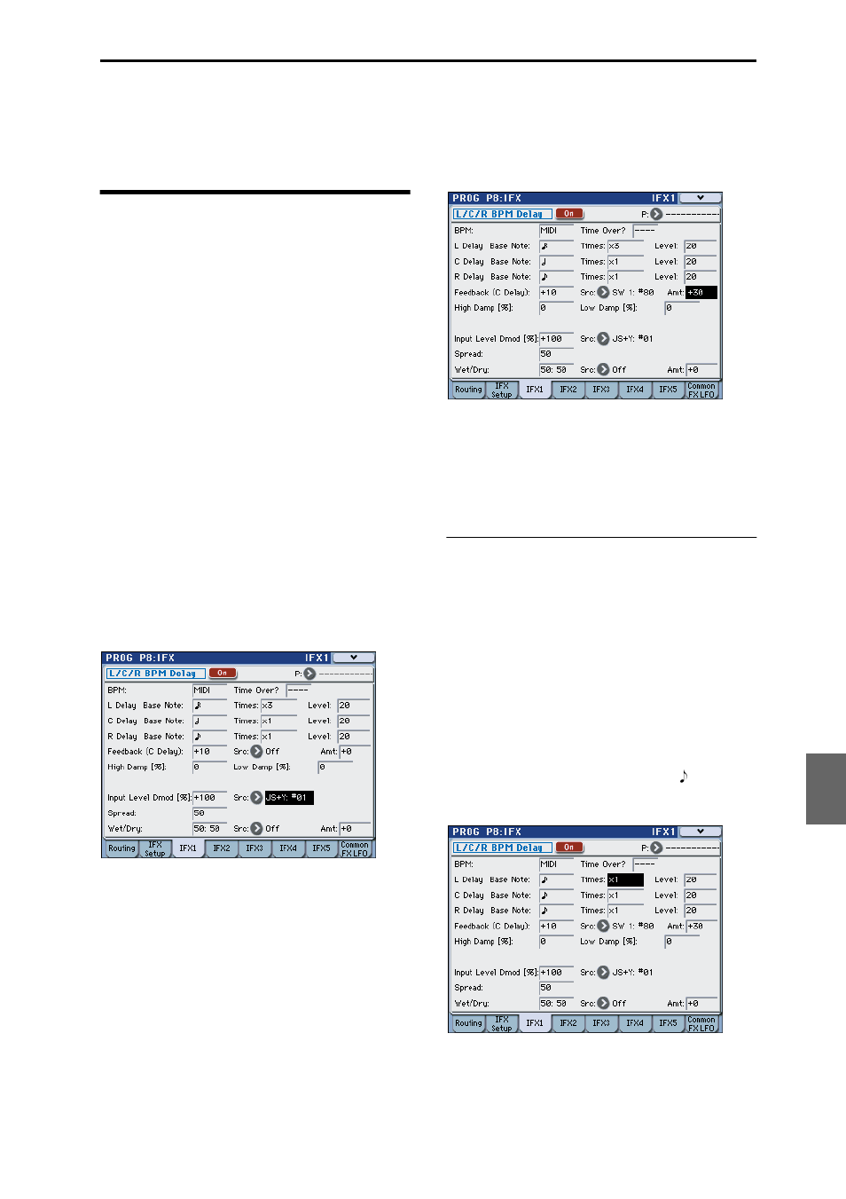 Dynamic modulation (dmod), Midi/tempo sync | KORG M3 User Manual | Page 169 / 237