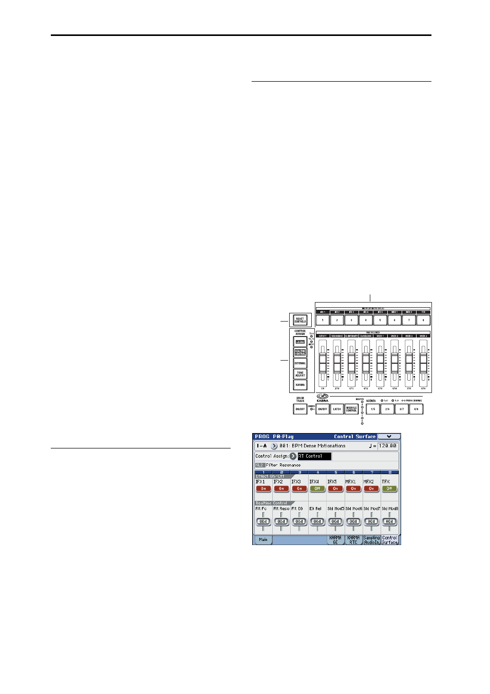 The controllers of the m3-m, Keyboard, Control surface sliders, & switches | KORG M3 User Manual | Page 50 / 237