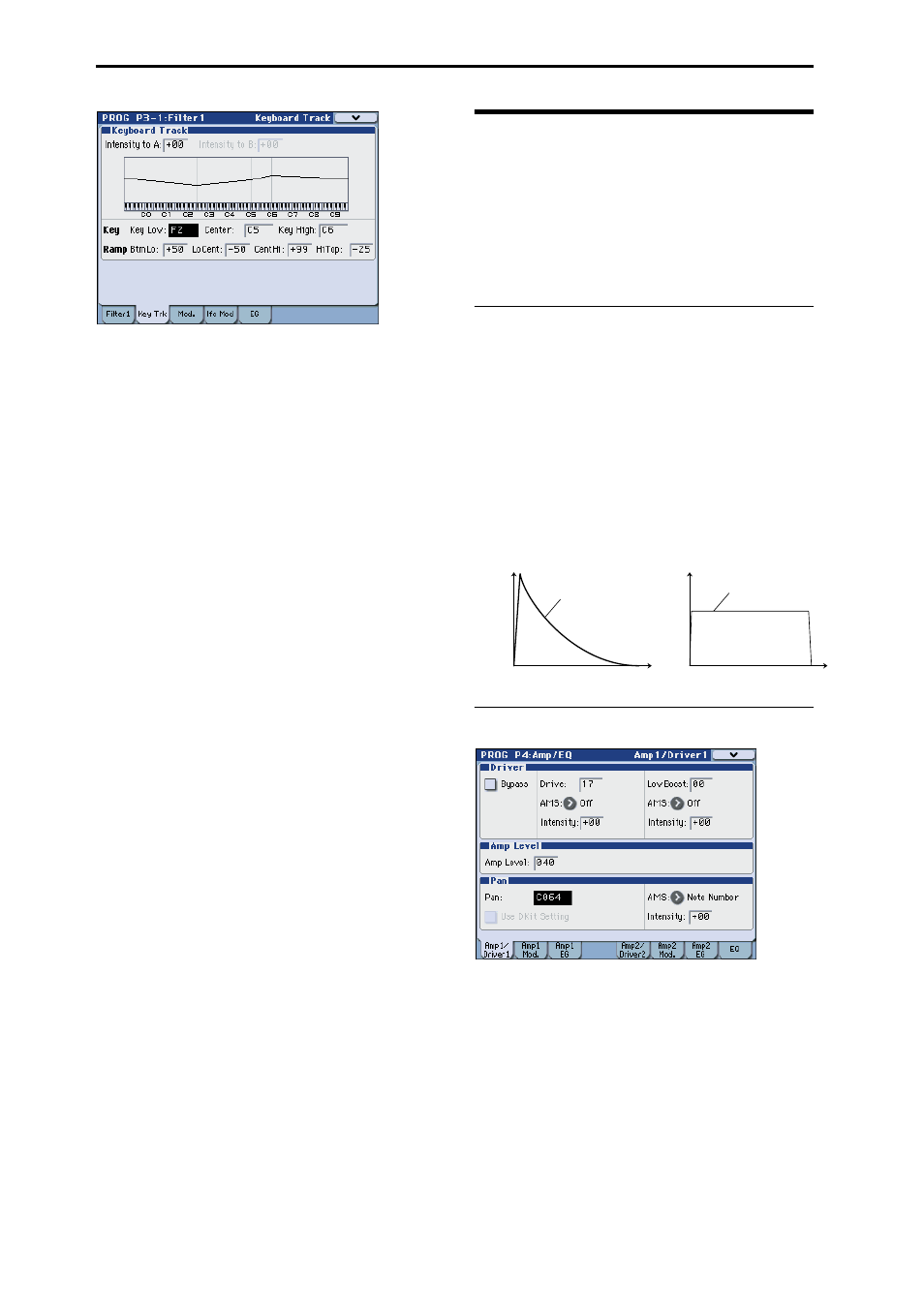 Using the amp section, Background - what does “amp” mean | KORG M3 User Manual | Page 68 / 237
