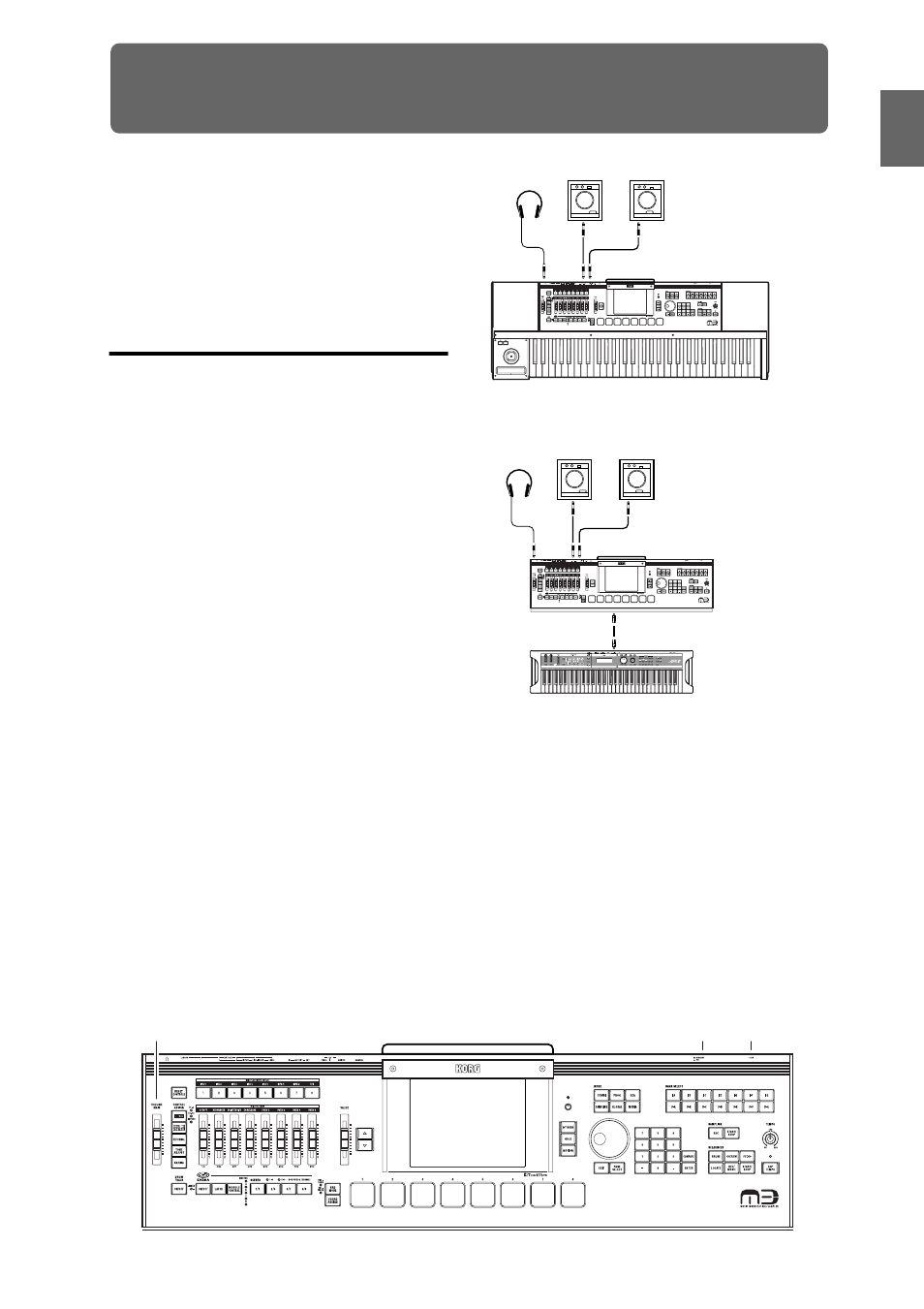 Quick start, Setup | KORG M3 User Manual | Page 9 / 237