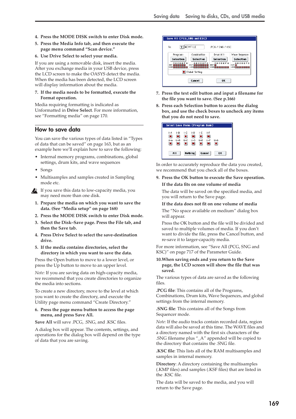 How to save data | KORG OASYS musical instruments User Manual | Page 177 / 241