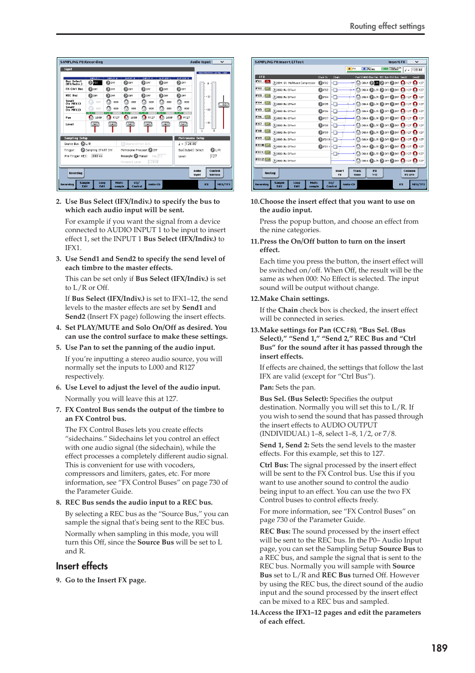 Insert effects | KORG OASYS musical instruments User Manual | Page 197 / 241