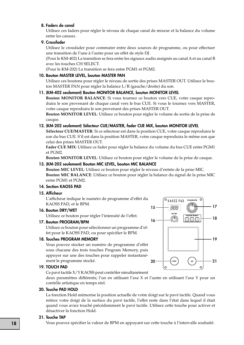 KORG KM-202 User Manual | Page 18 / 46