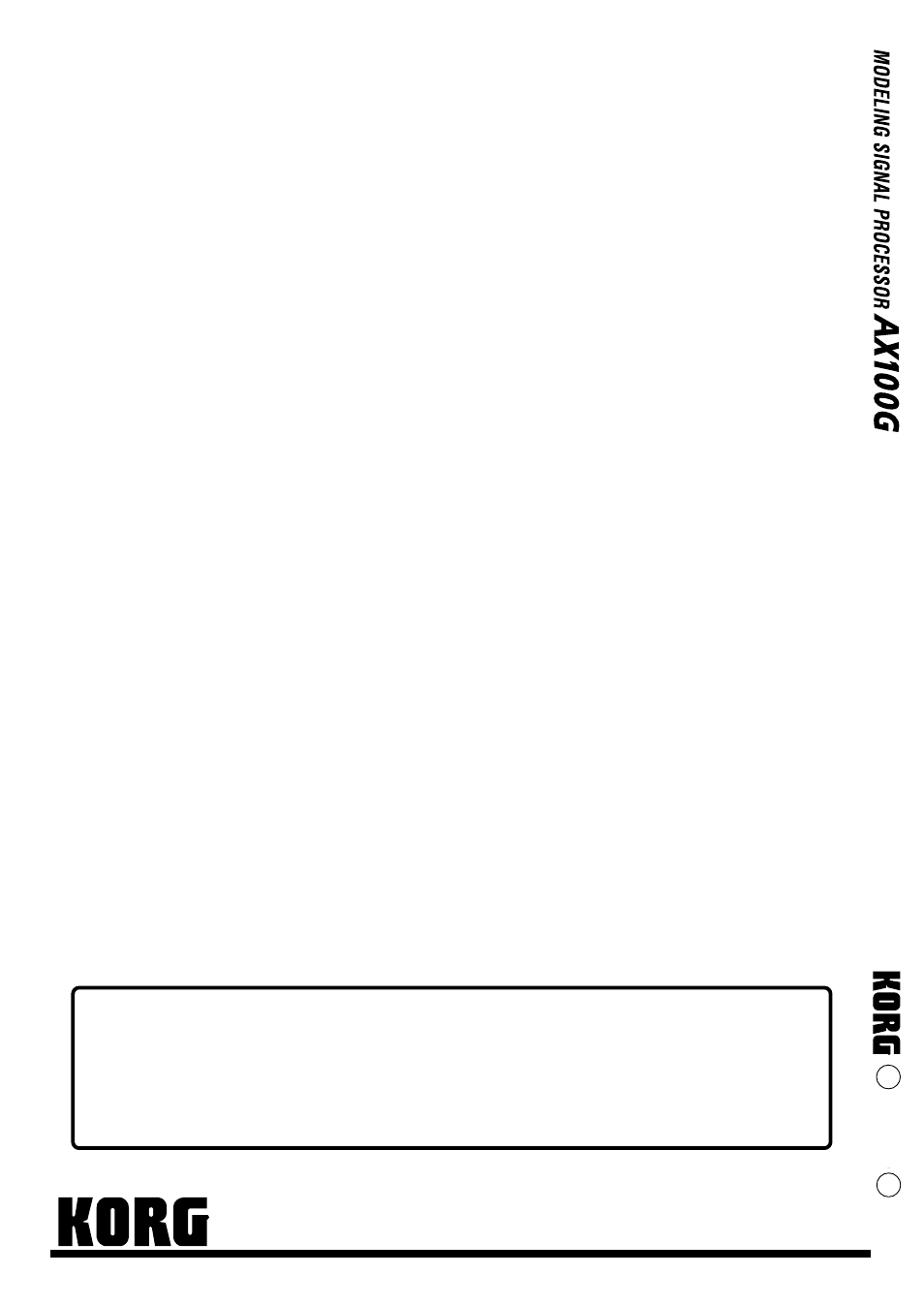 Korg inc | KORG MODELING SIGNAL PROCESSOR AX100G User Manual | Page 18 / 18