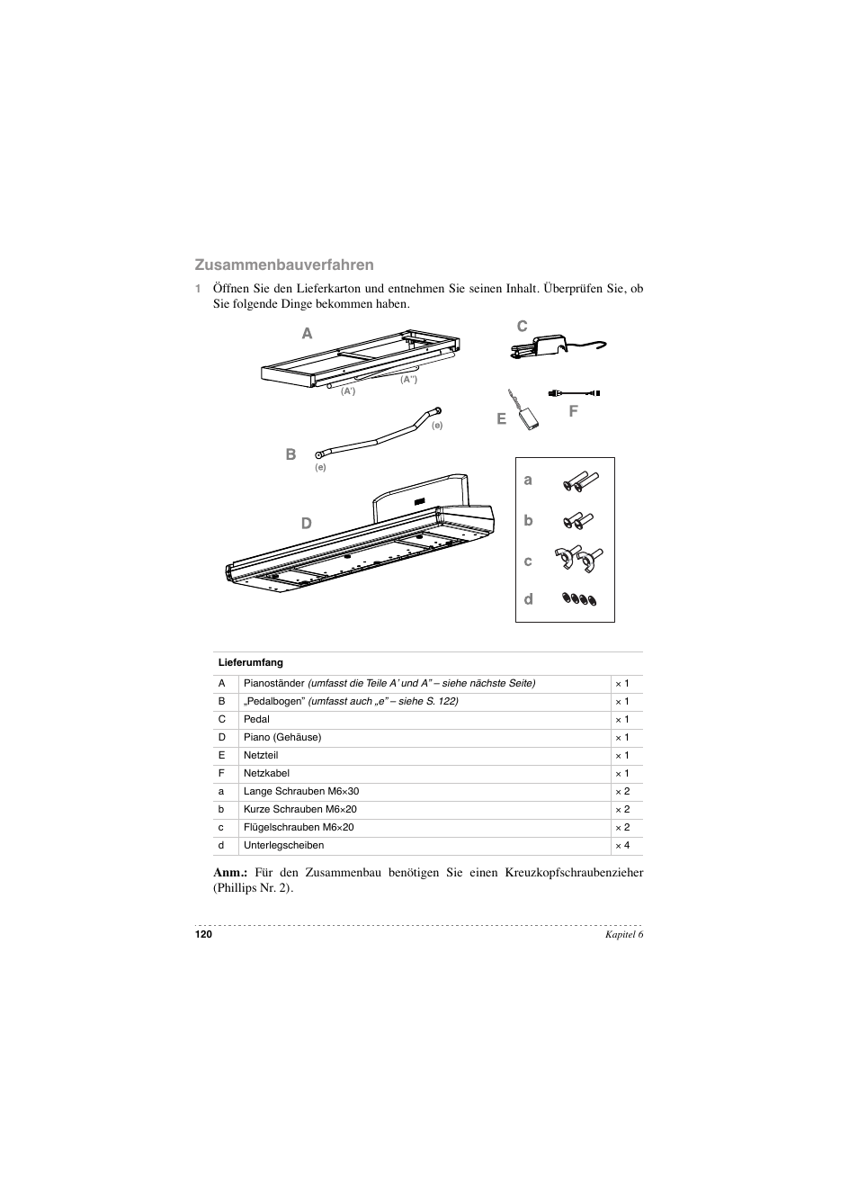 Zusammenbauverfahren | KORG SP 250 User Manual | Page 122 / 184