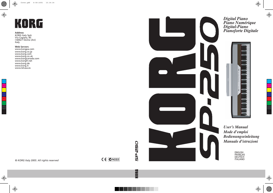 KORG SP 250 User Manual | Page 184 / 184